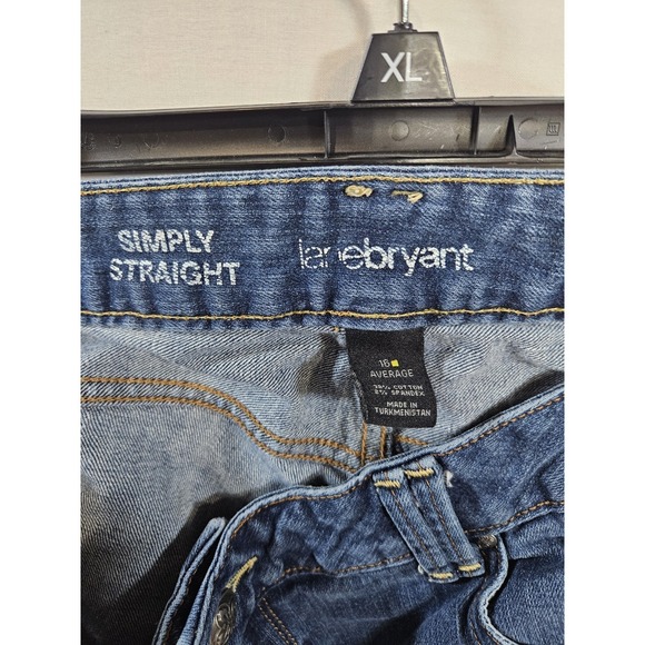 Lane Bryant Womens Jeans Size 16 Petite Simply Straight Mid Rise Medium Wash - Picture 16 of 16